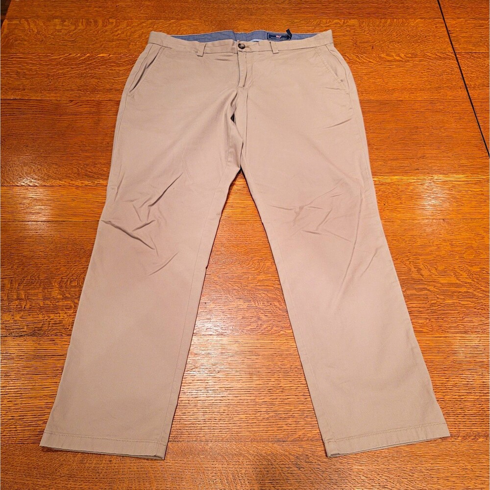 Vineyard Vines Breaker Pant Chino Pants Beige Twill Straight 36x30